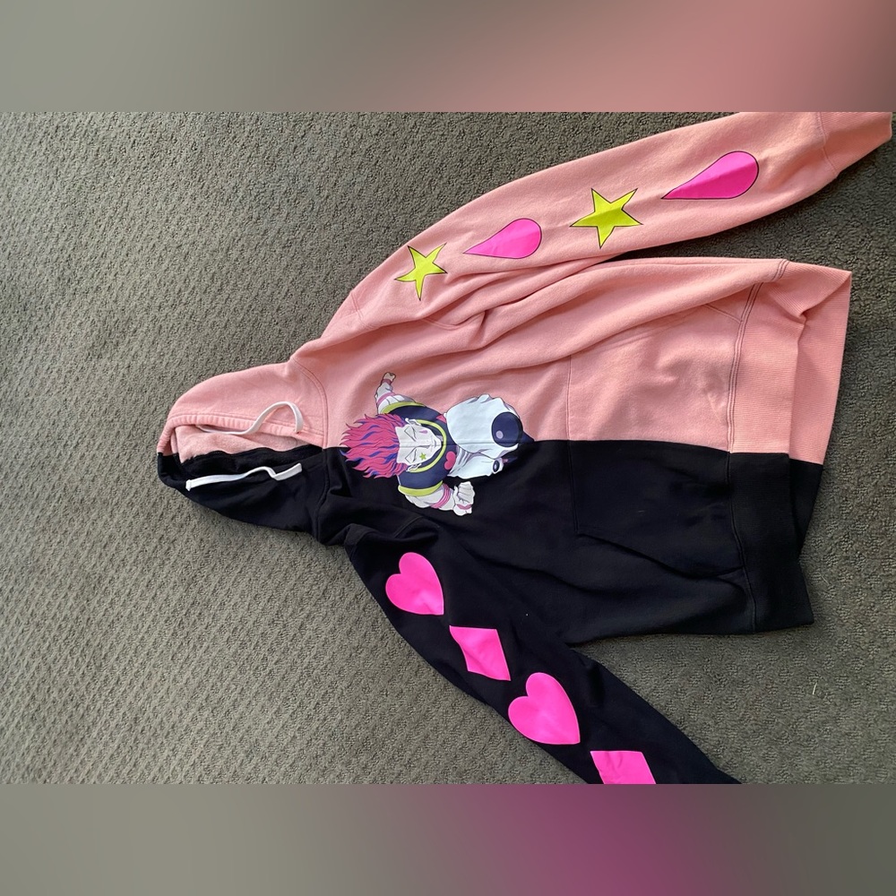 Anime pink and black sweatshirt